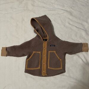 Brown Hooded Fleece Jacket with Tan Accent Patagonia